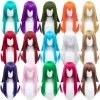 Wigs Difei da 24 pollici sintetico lungo cosplay parrucca per donne viola grigio rosa rosso bionda per capelli di anime dritti capelli da festa di Halloween