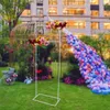 155 cm métal arc de mariage cadre jardin toile de fond fleur affichage ballon colonne support pour fête de mariage or/blanc 240322