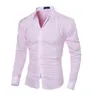 Mens Stripes skjortor Långärmad Slim White Social Casual Male Clothes Business Camisa Masculina Chemise Christmas Shirt 240329