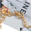 Bracelets de charme Big Déclaration Colorf Cristal Perle Charmes Mixtes Mode Bracelets En Or Bracelet Rue Bijoux À La Mode Livraison Directe Dhcn9