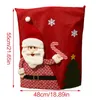 Chair Covers Christmas Cover Cartoon Santa Snowman Sleeve Back Decor Ornament 2024 Year Holiday Home Decorations