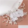 Pinces à cheveux Barrettes Blanc Fleur Peigne Femmes Bijoux Diadèmes De Mariée Accessoires Casque Bandeau Drop Livraison Hairjewelry Otl92