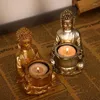 Candle Holders Buddha Statue Tea Light Holder Resin Candlestick Votive Durable Zen For Patio Indoor Garden Home Living Room Porch