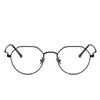 Gözlük çerçeve vintage gözlükler çerçeve kadınlar Kore tarzı şık hafif miyop gözlükler çerçeve erkekler poligonal sanatsal metal stil