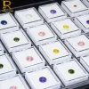 Display 24Pcs Gemstone Diamond Jewelry Box Loose Diamond Jewelry Display Case Holder Clear Cover Gem Storage Container Protection Box