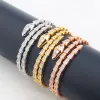 Bangles Designer Style Femmes Lady Plated Gold Color Paramètres Full Cumbic Zircon Snakelike Elastic Double Circle Bangle Bracelet