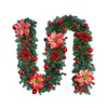 Decorative Flowers 2.7m Artificial Rattan Flower Garland Multicolor Luxury Christmas Wreath Pendant Xmas Festival Home DIY Decoration