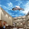 Sfondi Wellyu Carta da parati personalizzata Murales 3D Cielo sognante Nuvole blu e bianche Soffitto europeo TV Sfondo Carta da parati murale