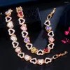 Bracelets à maillons ThreeGraces brillant multicolore cubique zircone amour coeur forme Bracelet pour femmes à la mode fête Costume bijoux BR389