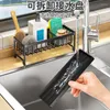 Kitchen Storage 304 Stainless Steel Sponge Holder For Sink Stand Drain Rack Cleaning Brush Soap Organizer