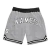 Short masculin Gris personnalisé noir marron noir authentique basket-ball 3D Men imprimé votre nom Mumber Séchage rapide plage