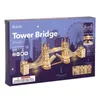 Blocos Robotime 3D Jogo de quebra-cabeça de madeira Big Ben Tower Bridge Pagoda Modelo de construção brinquedos para crianças presente de aniversário 240401
