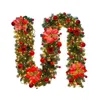 Dekorative Blumen, 2,7 m, künstliche Rattan-Blumengirlande, mehrfarbig, luxuriöser Weihnachtskranz, Anhänger, Weihnachtsfest, Heim-DIY-Dekoration
