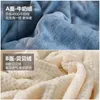 Blankets Three-layer Padded Quilted Blanket Keeps Warm In Winter Coral Fleece Nappes Spring And Autumn Bed Sheets Home Plain