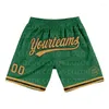 Men's Shorts Custom Dark Green Yellow Authentic Basketball 3D Printed Men Your Name Mumber Quick Drying Beach