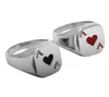 Cluster-Ringe The Ace Of Spades Ring Edelstahlschmuck Klassisches rotes Herz Motor Biker für Männer Frauen Ganze 37B8383286