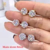 Dropshipping Moissanite Earrings Fine Jewelry 10k 14k Real Gold d Color Moissanite Solitaire Diamond Stud Earrings Screw Bac