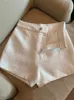 Szorty dla kobiet Spring Slim Black Woolen Femme Y2K Odzież Pantalones Cortos de Mujer Sexy Short Spodni 240402