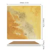 Bordmattor gula och rökiga orange ökenlandskap akvarell abstrakt keramiska dalar (fyrkant) tekopphållare platta set söt