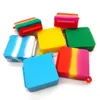 Square Shape Silicone Jars Wax Dab Vaporizer Oil Container Non-stick 9ml Covers Case Storage Box For Smoking Bongs Hookahs Accessories