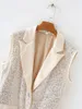 Women's Suits Clothes 2024 Casual Sequin Blazer Jacket Sleeveless Long Coat Autumn And Spring