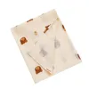 Cobertor de algodão para bebê com estampa floral, fralda de musselina, tecido enrugado para carrinho de bebê 240322