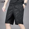 Short masculin à la mode lâche imprimé été décontracté rapidement sec respirant de taille élastique pantalon vêtements masculins