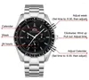 腕時計男性用オートマチックウォッチメカニカルセルフウィンドラミナスステンレススチールブラウンレザースピードリロジバラトスラグジュアリーカジュアル