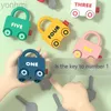 Sand Play Water Fun Baby Learning Lock med viktiga bilspel Montessori Utbildningsleksaksnummer Matchande Lock Toys Sensory Toys for Kids 1 2 3 år 240402