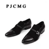 Sukienka buty pjcmg moda wygodna czarna oryginalna skórzana poślizg na palcach nubuck wzór płaski man Casual Classic Gentleman