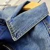 2024 Spring and Automne Nouvelle marque à tendance Fushen Big M Dyeing Dyeing Broidered Denim pour hommes femmes