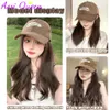 AOSIQUEEN For Women With Long Hair Onepiece Fashionable Lazy Slightly Curly Baseball Cap Fluffy Natural Hat 240401