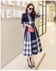 2024 Designer Spring Women's Luxury Robe Summer Summer Long Stand Collar Plaid Party Work Shirt Confortable Robe pour femmes