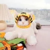 犬アパレルアトバンファスナーテープペット帽子愛らしい猫漫画フルーツデザイン調整可能な面白い衣装タイガー