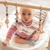 1Set Houten Rammelaar Bijtringen Baby Speelgoed Spelen Gym Mobiele geboren Zintuiglijke Structuur Baby Verpleging Geschenken Handgemaakte Wandelwagen Accessoires 240327