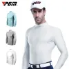 Shirts pgm mannen golfkleding slank fit zonnebrandcrème buiten sport thermisch ondergoed golf ijs zijden elastische kleding snel droog shirt voor mannelijk