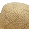 ナチュラル大きなワイドラフィアストローチルドレン帽子織りサークルビーチガールキャップサマーホロービッグチャイルドハット240318