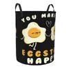 Wäschesäcke mit Aufschrift „You Make Me Eggstra Happy“, kreisförmiger Aufbewahrungskorb, wasserdicht, Wohnzimmer, Spielzeug