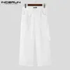 Herenbroeken INCERUN 2024 Koreaanse stijl broek Heren gepaarde rechte pijpen Lange effen casual modieuze mannelijke verkopende pantalons S-5XL