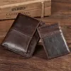 Clips d'argent à l'huile de cire de cire de denim pour doubles portefeuilles portefeuille portefeuille en cuir de luxe de luxe pour hommes / support de carte de crédit