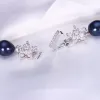 Braccialetti set di gioielli perle neri naturali per donne, gioielli di moda pennagliere per orecchini Bracelecklace, forma del riso 89mm zircone a stella perla