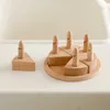 Blocs Bloc de bois jouet gâteau d'anniversaire en bois avec bougies en bois jeu éducatif enfants jeu de cerveau décor créatif pour chambre d'enfants 240401