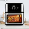 Air Fryers Air Fryer Visual Home Автоматическая электрическая печь 12 -литровая многофункциональная многофункциональная легкая черная электрическая фритюра Y240402