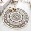 Tappeti Tappeto rotondo in cotone e lino Boho Tappeti etnici Mandala Tappeti per soggiorno Tappetino per divano Sedia per computer Tapis