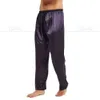 Pyjama en Satin de soie pour hommes, pantalon de salon, bas de sommeil gratuit p p S M L XL 2XL 3XL 4XL Plus 240326