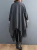 Robes décontractées Automne Surdimensionné Mesh Patchwork Stripe Chemise Robe Femmes Manches Longues Lâche Irrégulière Dames Mode Femme