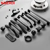 NAIERDI Aluminum Alloy Black Cabinet Handles American Style Solid Kitchen Cupboard Pulls Drawer Knobs Furniture Handle Hardware