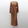 Robes décontractées 2024 Printemps Plissé Maxi Robe Femmes Solide Ruché Flare Manches Lâche Fit Party Street Wear Y2k Longue