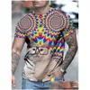 Chemises décontractées pour hommes Rukas T-shirt intéressant Animal Chat Gorge Coupe A B C D E Impression 3D Grande Taille Week-end À Manches Courtes Vêtements Drop Dhpw2