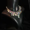 Chaînes Coloré Cristal Géométrique Collier Ras Du Cou Danse Du Ventre Pour Les Femmes Spectacle De Scène Bling Strass Collier Déclaration Bijoux